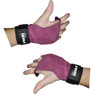 Luva NOGUE FITNESS Hand Grip 3 furos/dedos em couro 100% regulável para Crossfit e Academia