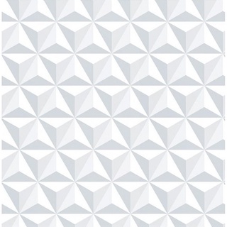 Papel De Parede 3d Branco Geométrico Adesivo Lavável 1mx50cm