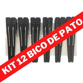 Kit com 12 bico de pato prendedor de cabelo 8cm para uso próprio ou salão excelente qualidade pronta entrega envio imediato