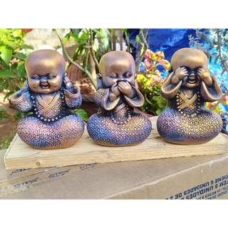 Buda Trio de Buda Decoração Sabedoria Surdo Cego e Mudo Budas Decorativos Enfeite Colar
