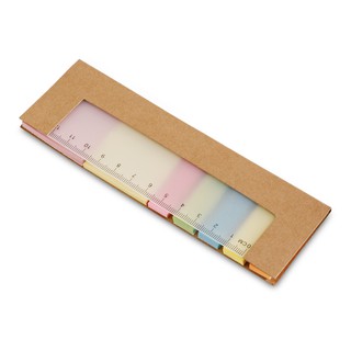 Kit com 7 blocos notas adesivadas adesivo para escrever com capa em kraft e régua de 12 cm
