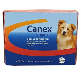 Remedio de Verme para Cães Canex Original Ceva para Cachorro e Gatos ate 10Kg c/ 4 Unidades Anti Vermes e Parasitas