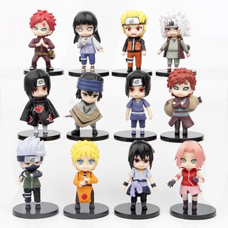 12peças/Kit Naruto Sasuke Bonecas Action Figures Sakura Itachi Kakashi Gaara Jiraiya Colecionáveis Model