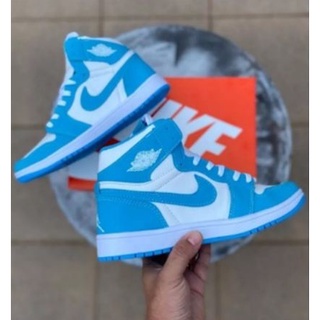 Tênis Nike Bota Cano Alto Air Jordan 1 Chicago Retro Branco Azul Bebe