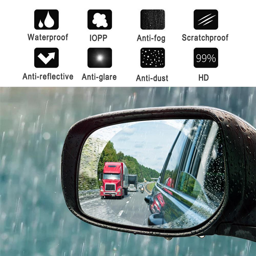 2Pcs 1Pc Car Rear Mirror Protective Film/Anti Fog Rainproof Rearview Mirror Film/HD Clear Nano Auto Side Window Film (3)