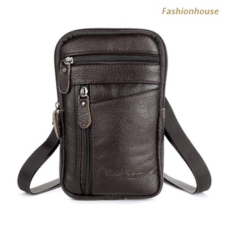 F* Men's Genuine Leather Fashion Phone Pouch Belt Bag Shoulder Crossbody Waist Pack