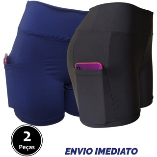 bermuda feminina suplex Fitness Cintura alta Cós modelador kit 2 peças Promoção + cupom desconto