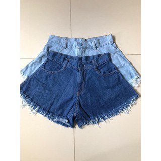 Short Jeans Feminino Godê Modelo Tradicional Botão Forrado e Com Cinto (7)