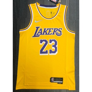Camisa De Basquete Nba Los Angeles Lakers 23 # Lebron James Amarelo New Sponsor 2022