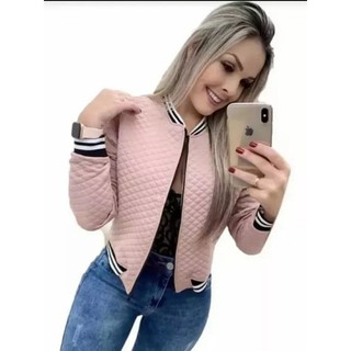 Promoção Relâmpago Jaqueta Feminina Metalasse Bomber Moda Blusa