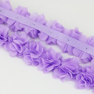 (1 Metro) Chiffon Lace Webbing Tecido Decoração Flor Presente Artesanato Não-Tecido Tecidos Base (3)