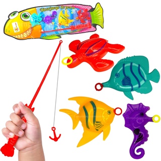 Brinquedo Pescaria Infantil Pega Peixe Com Vara de Pescar
