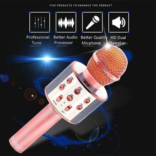 Microfone sem Fio Bluetooth WS858 para Karaokê / Microfone Mágico Condensador com Alto-falante para Celular / Música (3)