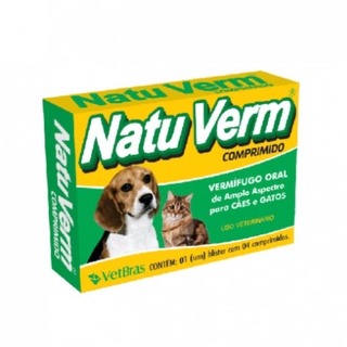 Vermifugo para cães e gatos Natu Verm caixa com 4 Comprimidos