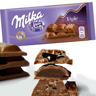 Milka Triple Cocoa - Calda de Chocolate, Crocantes e Mousse - Importado da Áustria - 90g (1)