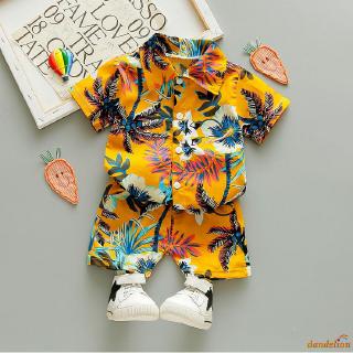 ✨-Baby Boys Clothes Sets Floral Print Short Sleeve T Shirts Tops+Shorts Holiday Summer Outfit 1-6Y (4)