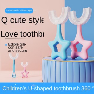 Escova De Dentes Infantil De Silicone Em Formato De U De 2-12 Anos
