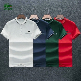 Lacoste Camiseta Polo Masculina Manga Curta / Gola Polo / Formal / Azul / Vermelho / Branco Para Verão
