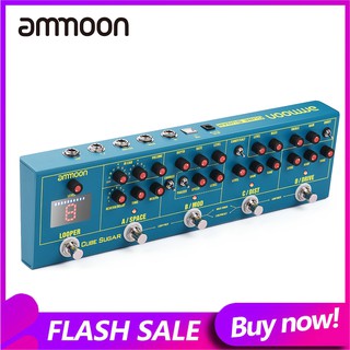 [Concert] ammoon CUBE SUGAR Combined Effects Pedal 5 Analog Effects(Boost/Overdive/Distortion/Chorus/Phaser) + 2 Digital