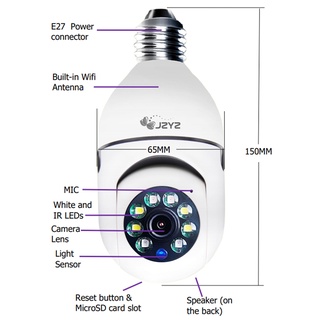 Câmera E27 2mp À Prova D 'Água Lâmpada Com Rastreamento Automático De Visão Noturna Duas Vias De Áudio Sem Fio / Monitor De Câmera De Segurança (8)