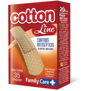 Curativos Antissepticos Cotton line - 1 Caixas 35 Curativos cada.