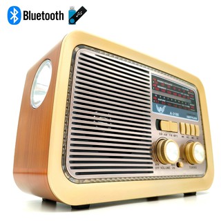 RáDio Am Fm Bluetooth Usb Retro Vintage Altomex AD-3188 - Pilha Bateria E Tomada - Caixa Som Estilo Antigo Madeira (1)