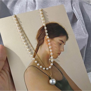 oneday Fashion punk style love clavicle chain pearl necklace (3)