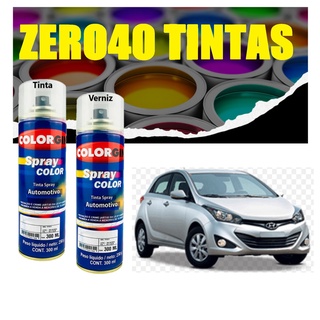 Tinta automotiva Spray Prata Metal Hyundai + Verniz + Lixa