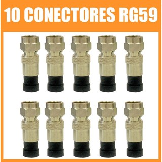 Conector Rg59 Pressão Kit Com 10 Compressão Rg59