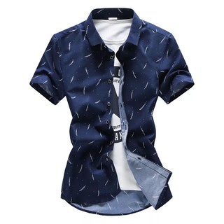 Camisa Masculina casual De Mangas Curtas Com Estampa floral Para Masculino (1)