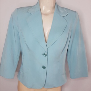 Casaco casaquinho cardigan feminino botões azul claro forrado usado