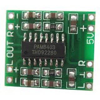 PAM8403 Mini Amplificador Digital 2x3W de 2,5V a 5V Classe D de Alta Eficiência