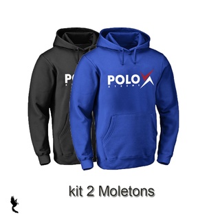 kit 2 Moletons Polo Xtreme Blusa de Frio e Flanelado com Capuz e Bolso TAM P ao EXG Especial