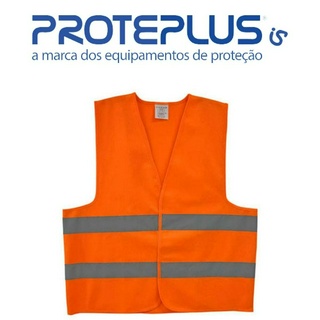 Colete refletivo Proteplus tipo jaqueta laranja neon