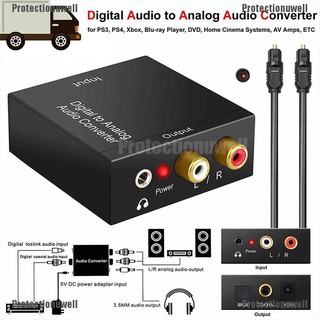 Pnbr Adaptador Óptico de Áudio Estéreo Toslink Coaxial / Conversor Digital para Analógico RCA L/R