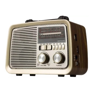 Rádio Retro Vintage Am Fm Sw Usb Bivolt Bateria Recarregavel EC - 060BT