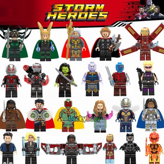 Lego Marvel Super Heroes Minifigures Thor Loki Homem De Ferro Vingadores Thanos Building Blocks Brinquedos Para As Crianças Presentes