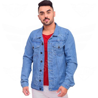 Jaqueta Jeans Masculina Clássica - EWF Jeans (Tam P ao G6) - Azul Claro (1)