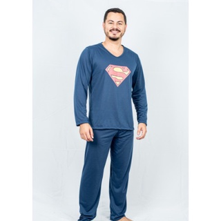 Pijama Adulto Masculino Longo Inverno Super Herói (1)