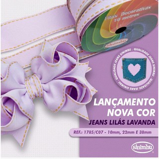 Fita decorativa sinimbu Jeans - Lilás Lavanda