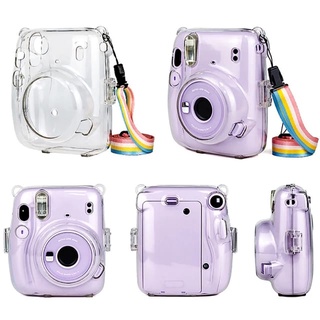 Case Bolsa Capa Para Câmera Polaroid Instax Mini 11 Transparente Cristal Com Alça (3)