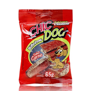 Bifinho Petisco Petiscão 65g Sabor Carne Premium Saudável Chic Dog Para Cães Cachorros