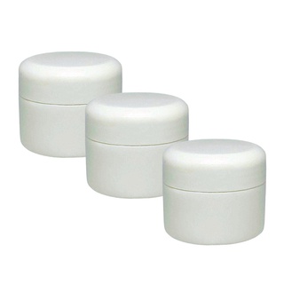 3 Potes para Creme Aromaterapia Capacidade 30g branco c/ batoque vedação.