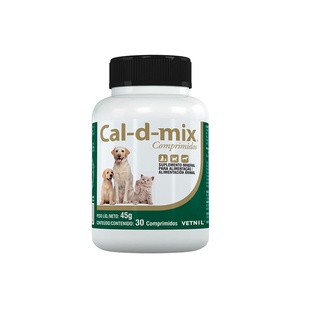 Cal-d-mix 30 Comprimidos Suplemento Para Cães e Pets - Vetnil