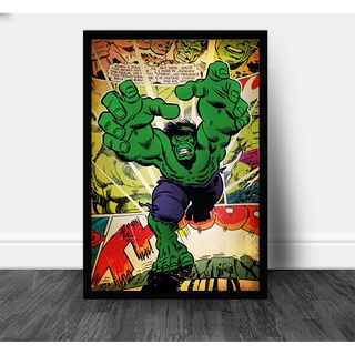 Quadro decorativo Hulk Vintage Retro Marvel Comics