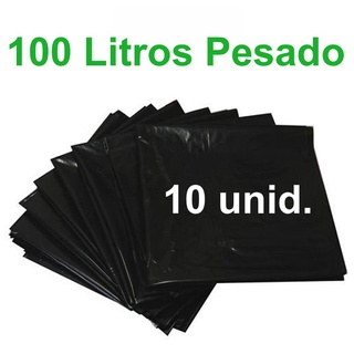 Saco de Lixo Preto 100 Litros Reforçado e Resistente com 10 unidades
