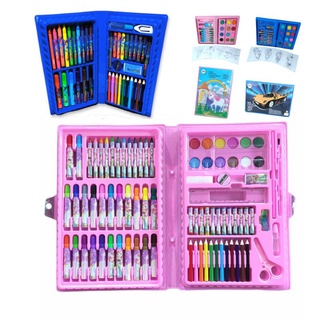 estojo escolar maleta de pintura com lápis de cor giz de cera canetinha material escolar (1)