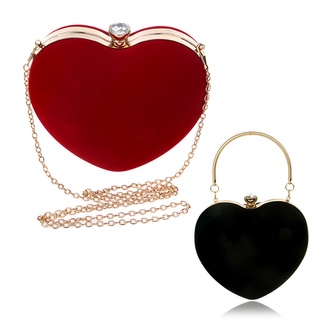 Heart Shaped Diamonds Women Evening Bags (Red)