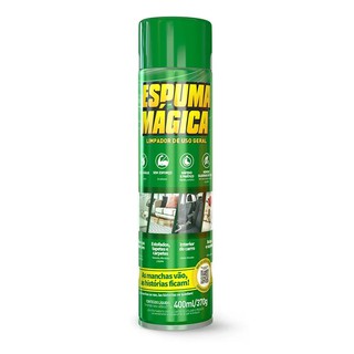 Espuma Magica Spray Removedora Limpeza a Seco instantâneo Carpetes Bancos Carro 400ml