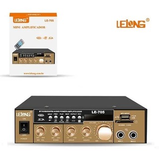 Amplificador Receiver Usb Bluetooth Rádio Fm Som Ambiente LE-705